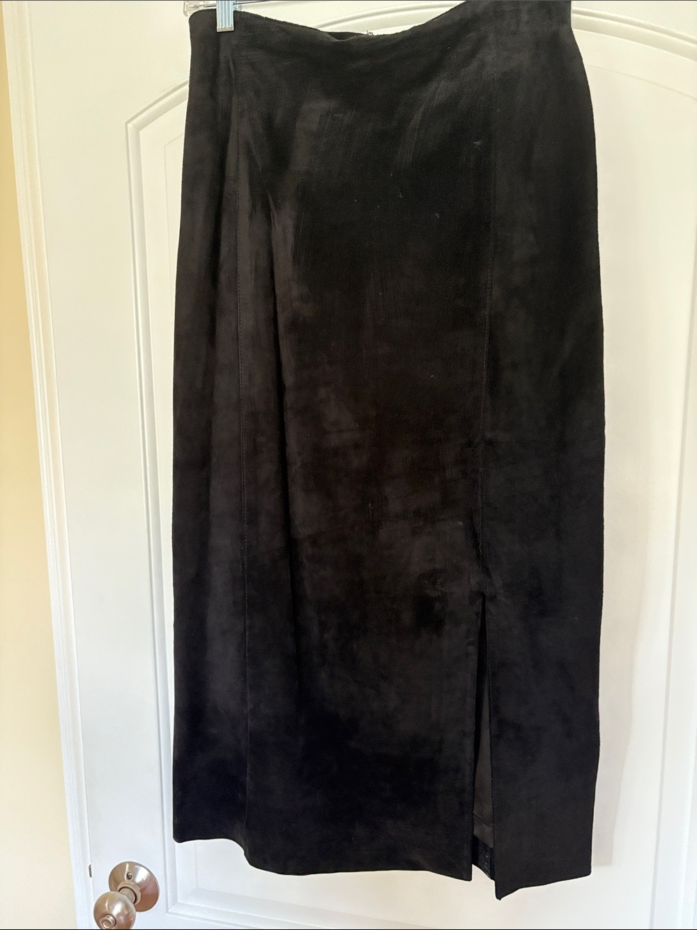 Classic Black Midi Skirt with Side Slit